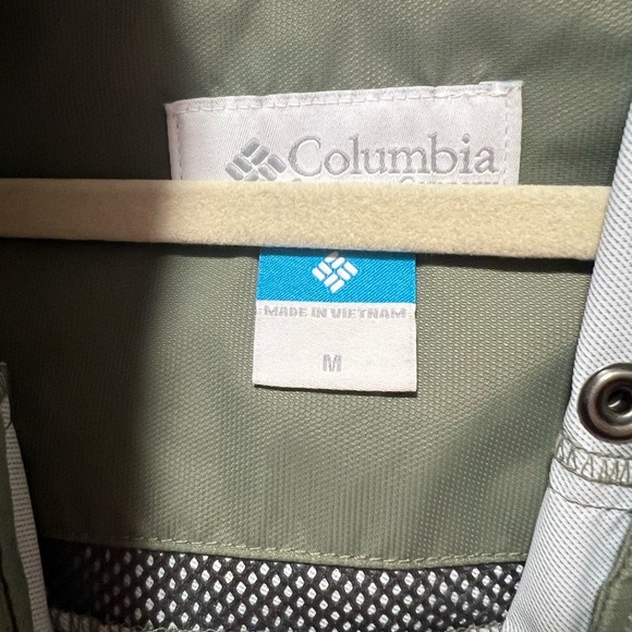 Columbia Women’s Size Medium Army Green Long Hoodie Rain Windbreaker Jacket - Picture 4 of 6